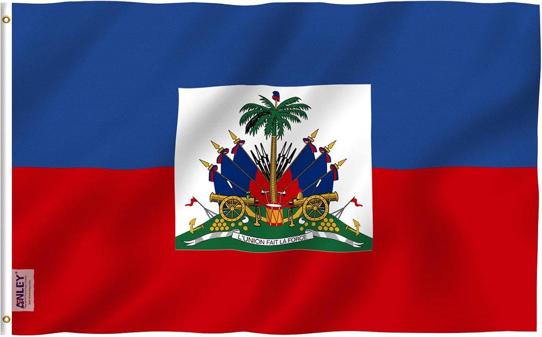 Anley Fly Breeze 3x5 Foot Haiti Flag - Vivid Color and Fade proof - Canvas Header and Double Stitched - Haitian National Flags Polyester with Brass Grommets 3 X 5 Ft