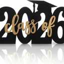 CroBlissful Class of 2026 Wooden Graduation Photo Props 2026 Graduation Decorations Wooden Sign Senior Word Sign College High School Party Supplies 15” x 11”, about 16" x 11"