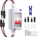 Solar Panel Disconnect Switch DC 500V Solar Circuit Breaker Box 32Amp IP65 Waterproof Miniature Circuit Breaker Solar PV Disconnect Switch Box Outdoor