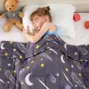 yescool Weighted Blanket 5 Pounds Cooling Weighted Lap Blanket, Star Galaxy Moon Heavy Blankets for Sleeping, Washable Weighted Throw Blanket for 40-60lbs, 36"x48"