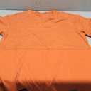 SHEWIN Womens T Shirts Casual Short Sleeve Work Tee Shirt Office Loose Solid Color V Neck Top Cute Tops for Women Fashion 2025, US 16-18(XL), Orange