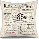 ACAROMAY 85th Birthday Gifts for Him Birthday Throw Pillow Cover for Men Decorative Bday Party Keepsake Ideal Gift for 85 Years Old Dad Uncle Grandad Presents Decor for Home Couch 18x18 inch (85)