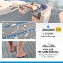 OCEANBROAD Boat Flooring EVA Foam Self-Adhesive 96''x45.6''/36''/28.8''/16.8'' Faux Teak Marine Boat Decking Sheet for Jon Boats Yacht Floor, 96''L x 36''W-24sqft