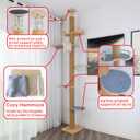 Floor to Ceiling Cat Tree Height (50-120.5in) Adjustable Cat Tower 5 Tier Hemp Scratching Post High Cat Tree Sturdy Activity Tree Indoor Outdoor Cat Scratching Post Activity Center