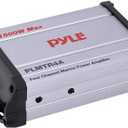 Pyle 1500W 4-Channel Marine Amplifier Receiver - Waterproof & Weatherproof Marine Grade Audio Subwoofer - for Boat & Off-Road Vehicles with Wired RCA/ AUX/ MP3 Inputs - Overload Protection - PLMTR4A