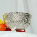 Medieval Silver fruit Bowl, 50 oz Pedestal Bowl For Entertaining，Decorative Bowl For Kitchen Counter Or Table Decor，Vintage salad bowl， Premium Grain Bowls, 7 inchPoke Bowl