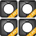 Reusable Black Drip Pans,Square Burner Covers BN24,SGP-400,Gas Burner Liner Covers,Gas Range Drip Pan Made of Porcelain-4packs by MIFLUS