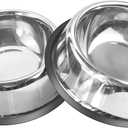 Mlife Stainless Steel Dog Bowl with Rubber Base for Small/Medium/Large Dogs, Pets Feeder Bowl and Water Bowl Perfect Choice (Set of 2) (16oz)