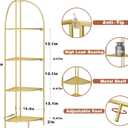 Crofy Foldable 4 Tier Corner Shelf, Metal Corner Plant Stand with Gold Frame and Gold Shelves, Corner Display Rack Multipurpose Shelving Unit for Living Room, Bedroom, Bathroom Gold Frame & Gold Shelf, 4 Tier