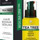 Tea Tree Oil Hair Serum - Moisturizer Treatment for Fighting Dandruff and Repair Dry, Damaged Hair and Itchy Scalp - Care and Styling Products for Women and Men - With Anti Frizz Keratin for Shine