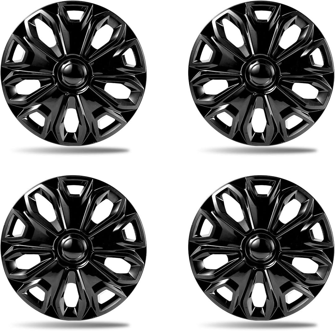 16 Inch Gloss Black Wheel Covers Hubcaps for 2015-2025 Ford Transit 150 250 350 350HD SRW, Only Fits 5-Lug Factory Steel Wheels, OEM Replacement CK4Z-1130-J, CK4Z-1130-D, 4-Pack