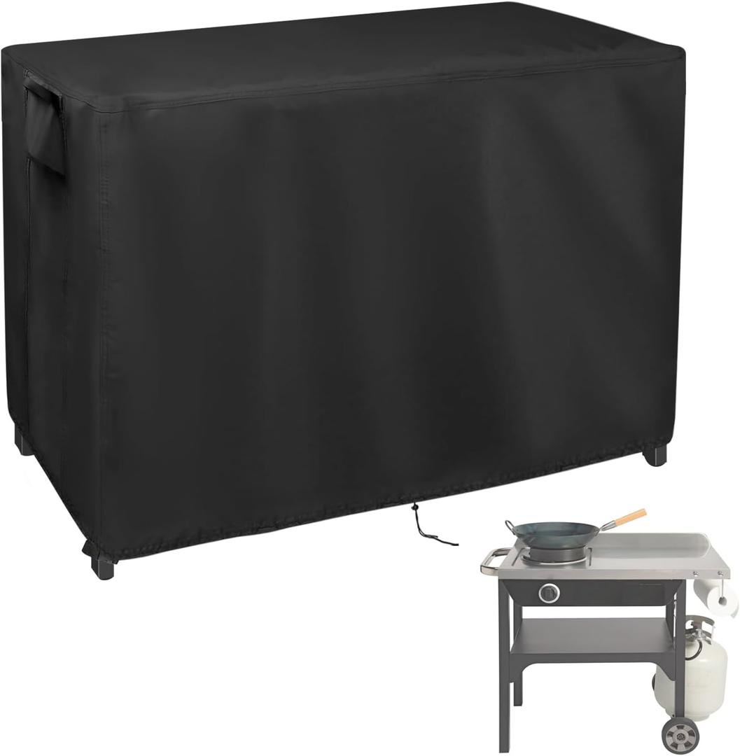 Outdoor Table Cover for Cuisinart Wok Station, 42inch Outdoor Wok Station Cover Waterproof for Cooking Wok Station, Black-42"L x 24"W x 34"H