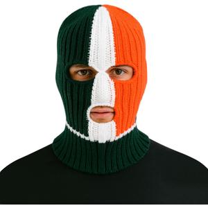 Crazy Irish Flag Tricolor Balaclava Crochet Hat Music Festival Halloween mask