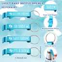 Maxcheck 50 Sets Baby Shower Party Favors for Guest Sweet Baby Bottle Opener Keychains Welcome Keychains Thank You Tags Bags for Gender Reveal Summer Party Return Gifts, 4 Styles(Blue)
