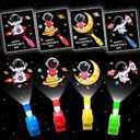 28 Pack Valentines Day Gifts for Kids ,Space LED Finger Lights with Valentine Cards Exchange Gifts School Classroom Prizes Valentines Day Gifts for Kids Boy Girl Valentine Party Favors