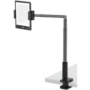 SupeDesk Phone Holder for Bed, 360° Rotation Cell Phone Stand, Flexible Long Arm Headboard Bedside Clip, Multi-Functional Overhead Phone Mount for 3.5-11" Phones, Tablets, Kindle, Black