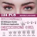 Natural Lash Clusters Kit 8-18mm with 5mm Bottom Lashes Natural Eye Lashes Wispy Lash Clusters False Eyelash Clusters DIY Lash Extension Kit with Bond & Seal Glue Remover Tweezers(U18 Lash Kits)