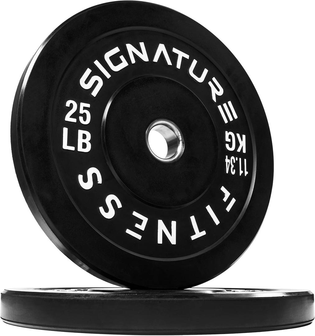 Fitvids Olympic Bumper Plates Set, 2" Weight Plates for Strength Training & Weightlifting, Paris or Set or Set with Barbell, Multiple Options 25Lb (Black)
