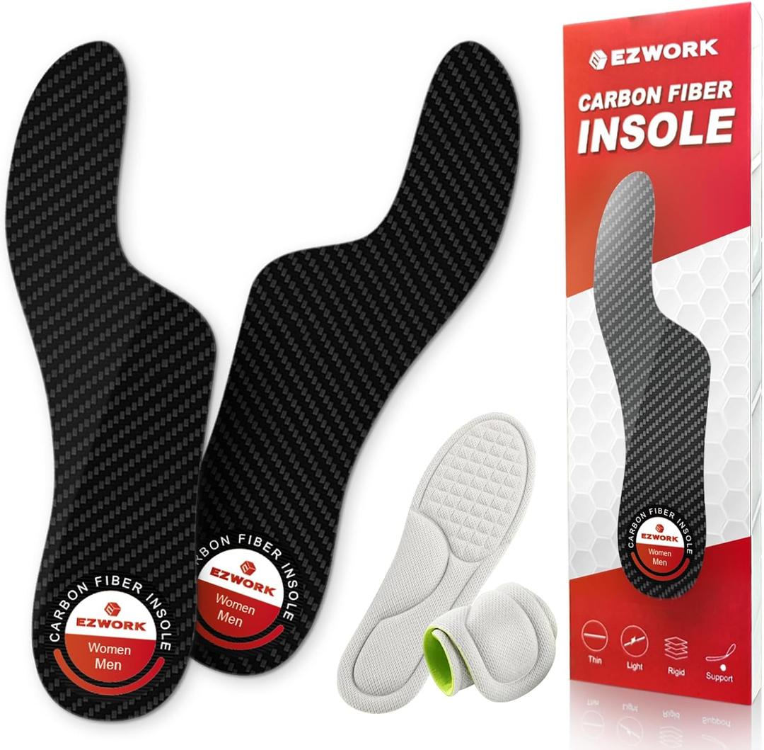 Morton's Extension Orthotic, Recovery Carbon Fiber Insole-Rigid Foot Support Shoe Inserts for Morton's Toe, Turf Toe, Hallux Limitus, Hallux Rigidus, Arthritis and Broken Big Toe-1 Pair Length 10.43" (10.43"-Men's 9-9.5/Women's 10-10.5,265mm)