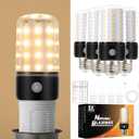 Neporal BlazeMax Battery Operated Light Bulb Bright, Rechargeable Light Bulbs with Remote and Time for Lamp and Sconce, Socket USB Rechargeable, Wide Dimming Range Battery Powered Light Bulb Home