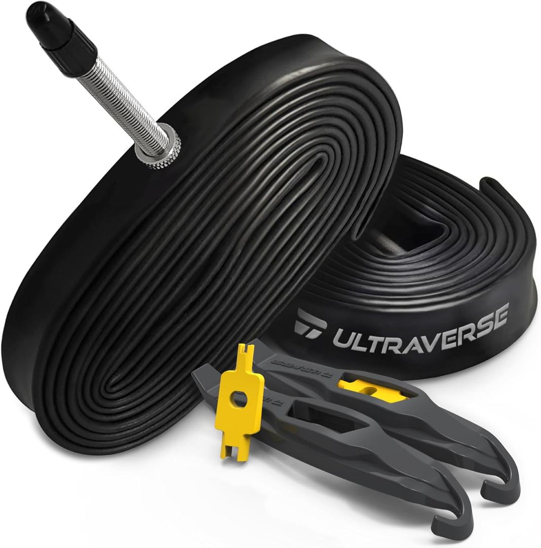 Ultraverse Bike Inner Tube for 700x23-25c, 700x28-32c, 700x35-43c 28 inch Bicycle Wheel Sizes with 48mm Presta Valve - Butyl Rubber Tubes for Road and Gravel Bikes - 2 Tubes, 2 tire levers Included (700 x 35-43c)