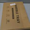 Yew & Tulip 14" x 8.5" Natural Marble Tray for Kitchen, Bathroom, Living Room – Serving/Decorative Vanity Tray for Jewelry, Candles, Decor (Carrara White)