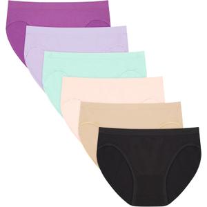 Hanes Women's Seamless Underwear Pack, Comfort Flex Fit Bikini Boyshort or Thong Panties, 6-Pack