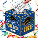 2 x Sbrvaniy Graduation Card Box 2026 Congrats Grad Card Boxes Holder,Graduation Decorations for Gift Graduation Party Favors Decor Party Supply Props