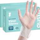 GUSTO Disposable Vinyl Gloves  Clear, Latex-Free, Powder-Free, BPA-Free  Safe for Food Handling, Cooking & Cleaning (Large)