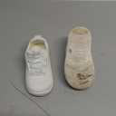 MORENDL Toddler Slip On Sneakers Baby Walking Shoes Non-Slip Breathable Unisex Pink Mesh Lace-Up Athletic Sneakers Infant Running Shoes (White127)