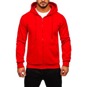 TUVEKE Men's Zip Up Hoodie Athletic Hoodies Long Sleeve Fleece Hooded Sweatshirts Lightweigt With Pockets (S) (Red)