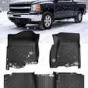 Floor Mats for Chevy Silverado Sierra: 1999-2007 Extended Cab (2007 Classic Only), All Weather Car Accessories Rubber Truck Floor Liners for Chevrolet Silverado & for GMC Sierra 1500 2500 3500 (3PCS)