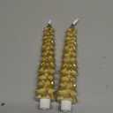 Eywamage Gold Christmas Tree Candles with Remote Set of 2, Real Wax Flickering Flameless LED Taper Candles Battery Operated