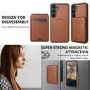 casesszoone for Samsung Galaxy S25 Plus S24 Plus Wallet Case with Kickstand Detachable Card Holder, for MagSafe Magnetic Wireless Charging, PU Leather Flip Slim Cover for Men Women S25+/S24+, Red