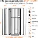 59" Extra Tall Cat Gate 31.5"-42.5" Wide Pet Gate Indoor Black