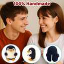 Love Romantic Gifts for Him Her Boyfriend Girlfriend, Crochet Penguin Anniversary Birthday Present for Women Men, Christmas Valentines Gift for Couples Wife Husband (Blue Love Penguin)