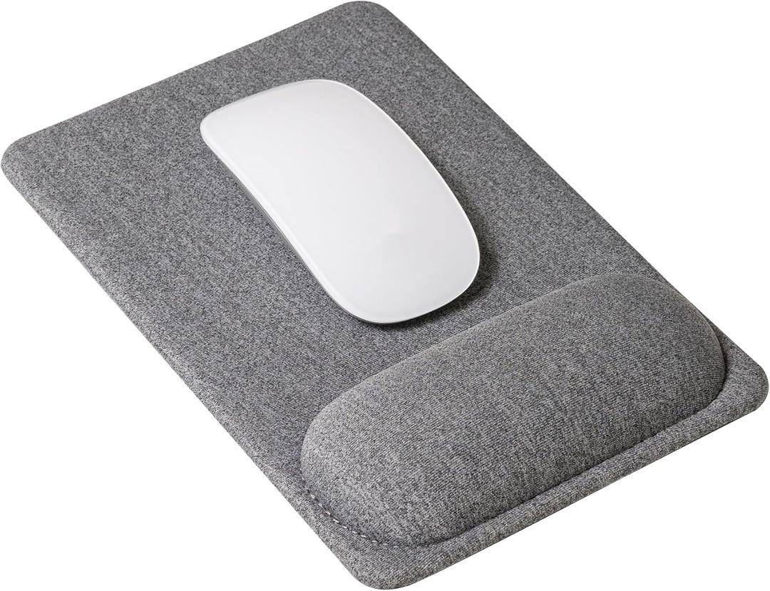 SenseAGE Compact Ergonomic Mouse Pad with Wrist Rest Support, Pain Relief, Non-Slip Base, Optimized Tracking Surface, Lightweight & Portable, Ideal for Office, Home & Travel, 8.9 x 6.1 in (Grey)