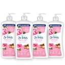 St. Ives Smoothing Hand & Body Lotion for Women with Pump, Daily Moisturizer Rose and Argan Oil for Dry Skin, Made with 100% Natural Moisturizers, 21 fl oz, 4 Pack