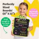 First Day of School Sign (11 x 13) - Double Sided Back to School Board, First Day of Preschool & Kindergarten Sign - Kids Chalkboard for Boys & Girls + 3 Chalk Markers