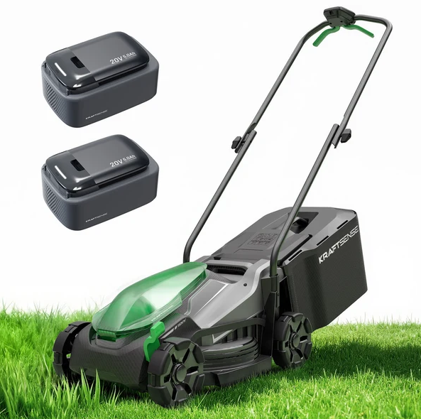 Kraftsense U20X Slim 40V Brushless Cordless Lawn Mower 14" with 2 x 5.0Ah Batteries