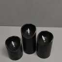 Eldnacele Black Flameless Flickering Candles with 6H Timer, 3D Wick Realistic Battery Operated Real Wax LED Pillar Candles Set of 3 Home Wedding Party Halloween Decoration(D3 x H456)