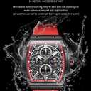 OLEVS Men Watches Business Dress Chronograph Big Square Quartz Analog Male Watch Silicone Strap Waterproof Date Gift Mens Wrsit Watch Silver