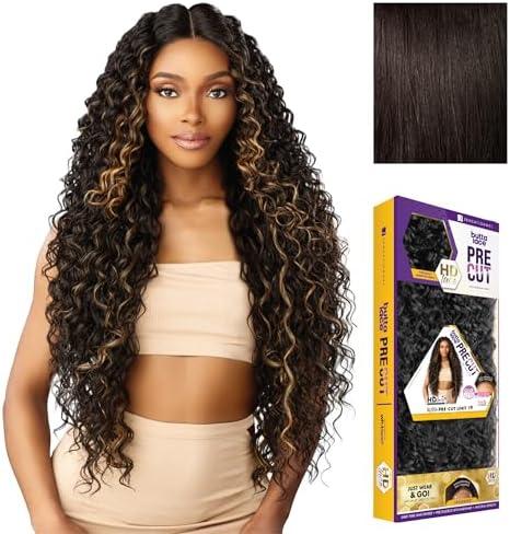 Sensationnel Butta Lace Precut Wig - Unit 7 Glueless Extra Wide 5 Inch Deep Parting Synthetic Pre Tweezed Smaller Knot Hairline (2 DARKBROWN)