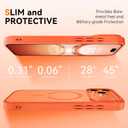 DUEDUE for iPhone 17 Pro Max Case Magnetic [Compatible with Magsafe], Translucent Matte Back Protective Cover Anti-Scratch Shockproof Phone Case for iPhone 17 Pro Max 6.9", Orange