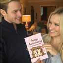 10 x Cute Otter Anniversary Card to Husband Wife Couple | Happy Anniversary Decorations Gifts for Women Men Him Her Pink Otter Half Card (HA05)