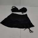 Blooming Jelly Women's High Waisted Bikini Sets Tummy Control Swim Skirt Two Piece Swim Suit 2025 Retro Swimsuit (Large, Black)