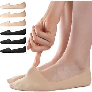 Sofier No Show Socks Womens, Non Slip Low Cut 6 Pairs Thin Silky Dress Footies Liner Invisible Socks Flats Loafers Sneakers