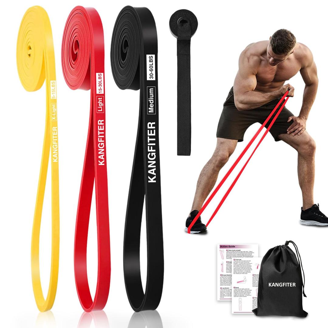 Resistance Bands for Working Out, Pull Up Bands for Men Women, Thick Heavy Resistance Band Set with Door Anchor, Elastic Exercise Bands for Body Stretching, Physical Therapy, Home Workouts