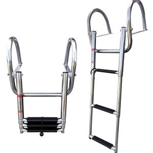 Pontoon Boat Ladder, Stainless Steel 3 Step Telescoping Boat Boarding Ladder with Wide Steps, Folding Boat Swim Ladder,Dock Ladder with Hand Railings Heavy Duty (Silver) Pontoon Boat Ladder, Stainless Steel 3 Step Telescoping Boat Boarding Ladder with Wide Steps, Folding Boat Swim Ladder,Dock Ladder with Hand Railings Heavy Duty (Silver)