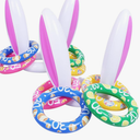 Max Fun Easter Inflatable Bunny Ring Toss Games Inflatable Toss Game for Easter Party Favors Indoor Outdoor Games (Easter Bunny Ears Ring Toss)